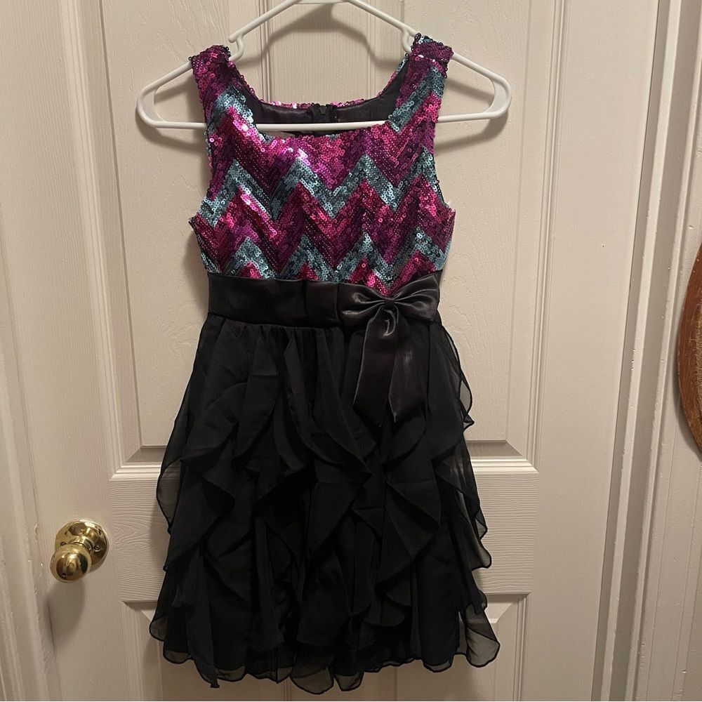 American Princess Pink and Purple Scoop Neck Dress
